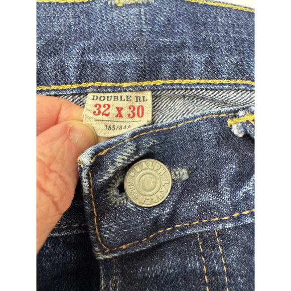 Y2K Polo Ralph Lauren Vintage RRL Straight Leg Selvedge Blue Jeans 32 x 30 - Picture 3 of 16
